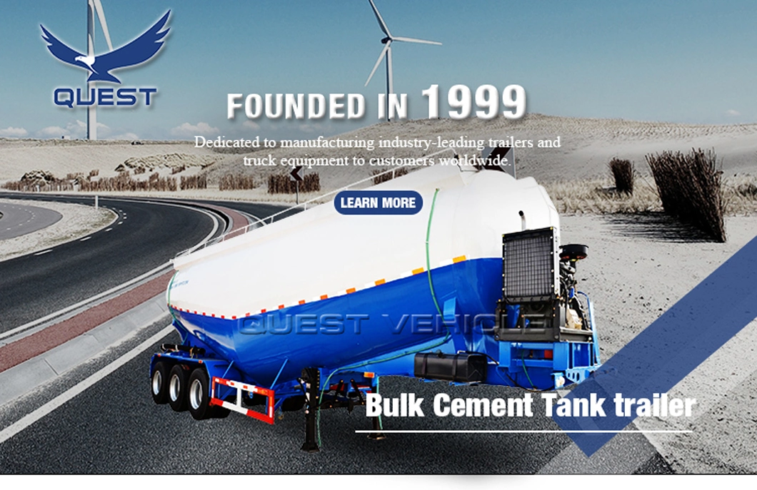 50tons 40cbm Silo Dry Bulk Cement Powder Tanker Semi Trailers for Sale