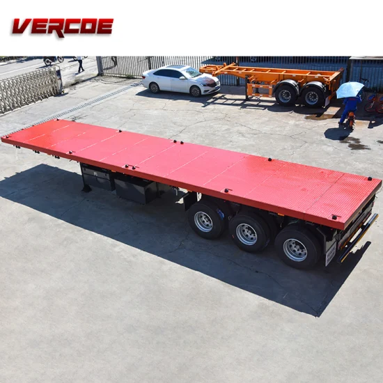Лучшая цена Vercoe 30 40 50 80 тонн 2 3 4 оси бортовой полуприцеп-контейнеровоз 48 FT 40 FT 20 FT бортовой прицеп на продажу