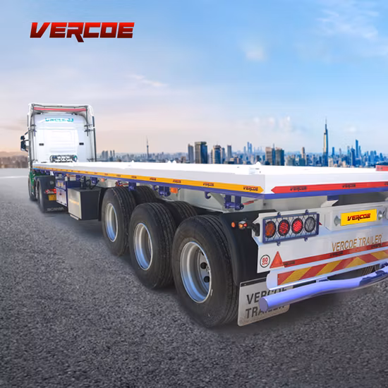 Прицеп 3-осный 40-футовый бортовой контейнер-полуприцеп с бортовой платформой для Танзании