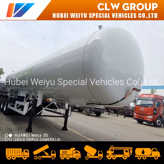 Полуприцеп-цистерна для сжиженного нефтяного газа на 49600 литров, прицеп-цистерна с пропаном для транспортировки газа для приготовления пищи, 25 тонн